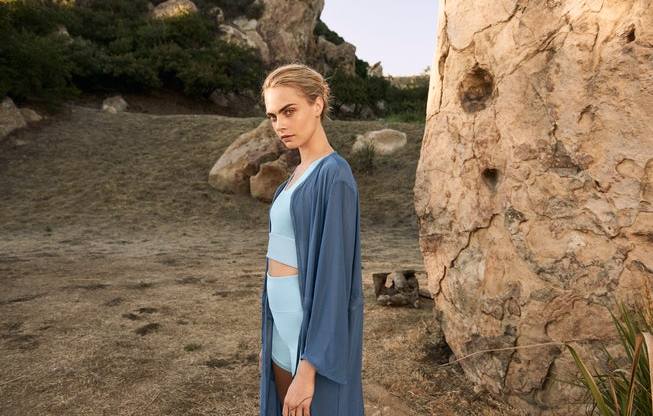 Cara Delevingne has teamed up with Puma for an eco-friendly yoga collection. (Puma)