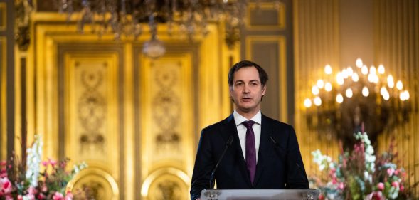 Prime Minister of Belgium Alexander De Croo in a gilded state room