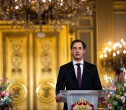 Prime Minister of Belgium Alexander De Croo in a gilded state room