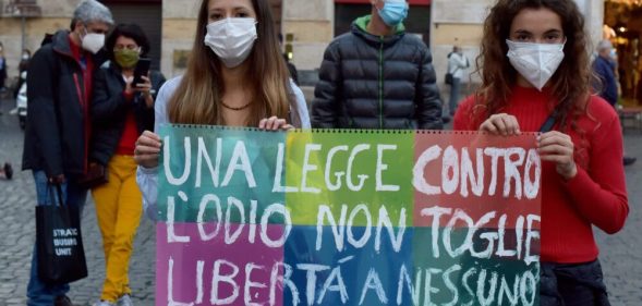 Italy hate crime law protest