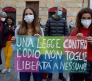 Italy hate crime law protest