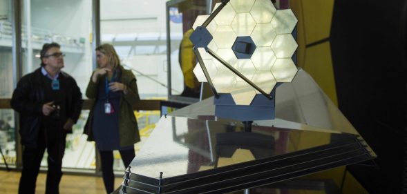 A model of the James Webb Space Telescope at NASA Goddard Space Flight Center