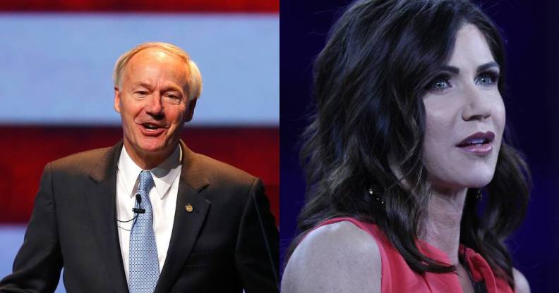 Arkansas governor Asa Hutchinson South Dakota governor Kristi Noem