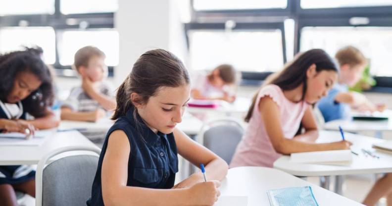 School children in a classroom