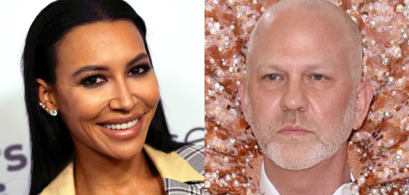 On the left: Naya River smiles at the camera. On the right: Ryan Murphy stares with a stoney expression