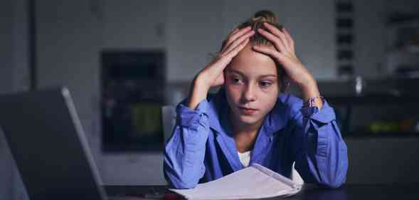 Student in remote school class during the pandemic