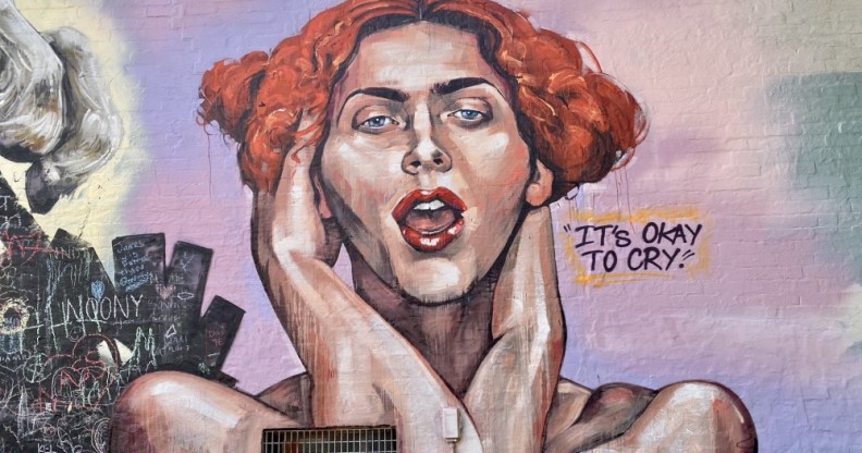 A mural of SOPHIE