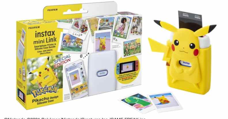 The Pikachu case bundle includes the new Mini Link Printer. (Nintendo/Fujifilm)