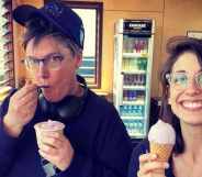 Comedian Hannah Gadsby with wife Jenney Shamash