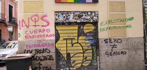 Spain: LGBT centre vandalised with transphobic graffiti opposing trans law