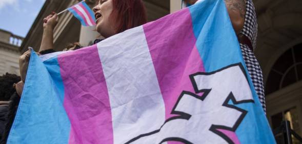 LGBT activists trans flag