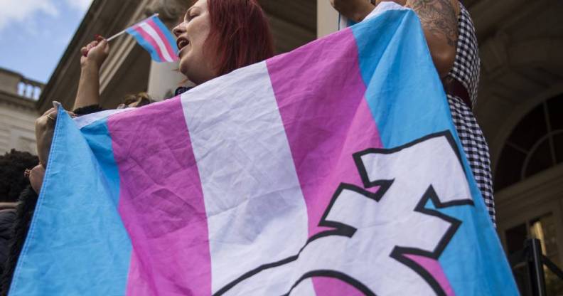LGBT activists trans flag