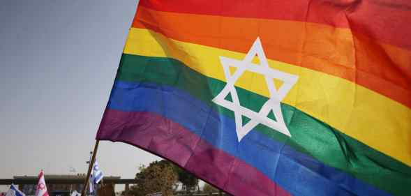 LGBT+ protesters in Jerusalem