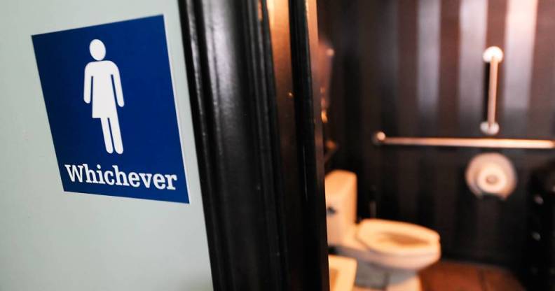 gender neutral bathroom sign North Carolina