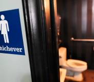 gender neutral bathroom sign North Carolina