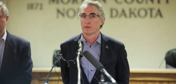 North Dakota governor Doug Burgum at a press conference February 2017 