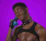 Lil Nas X in the music video for the a cappella version of Montero Call Me By Your Name