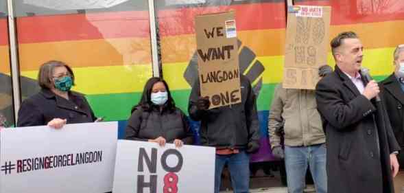 Albany County legislature chair Andrew Joyce protestors George Langdon IV
