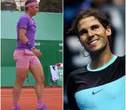 Rafael Nadal wore pink short shorts during his match. (Twitter/Clive Brunskill/Getty Images)