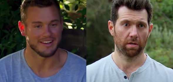 Headshots of Colton Underwood and Billy Eichner