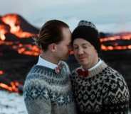 Gay volcano wedding