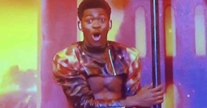 Lil Nas X pole dancing on SNL