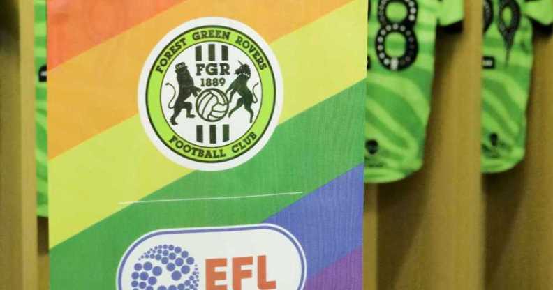 Forest Green Rovers rainbow flag