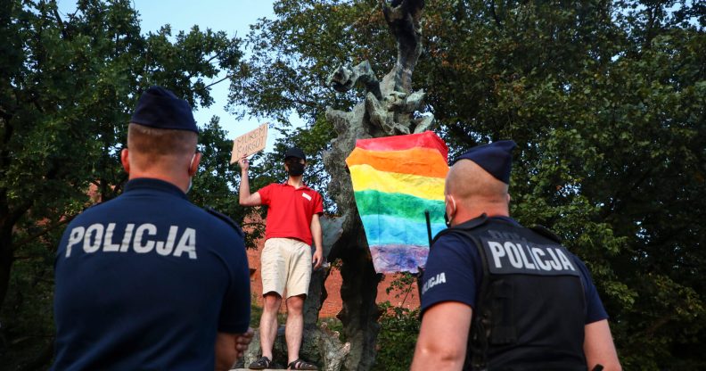 Poland Police LGBT+ protest