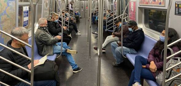 Commuters New York City Subway 
