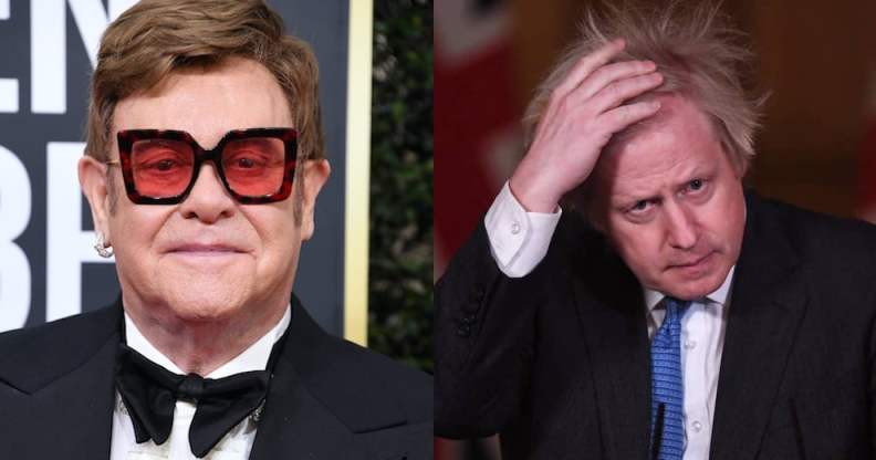 Elton John and Boris Johnson