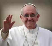 Pope Francis waving