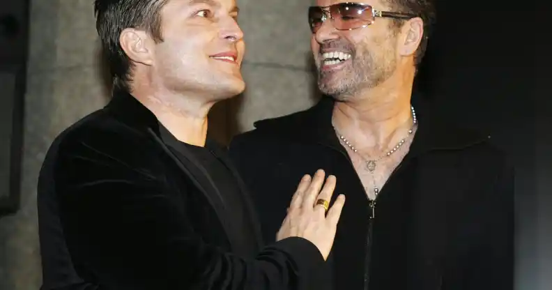 The late George Michael and his partner Kenny Goss a