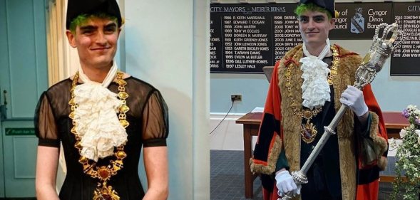 Owen J Hurcum, the new non-binary mayor of Bangor, Wales.