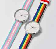 Skagen's Pride watches include rainbow and trans flag inspired designs. (Skagen)