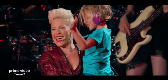 Pink discusses balancing motherhood and touring the globe in All I Know So Far. (YouTube)