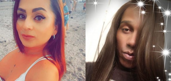 On the left: Sophie Vásquez poses on the beach. On the right: Danny Henson looks at the camera with a star filter