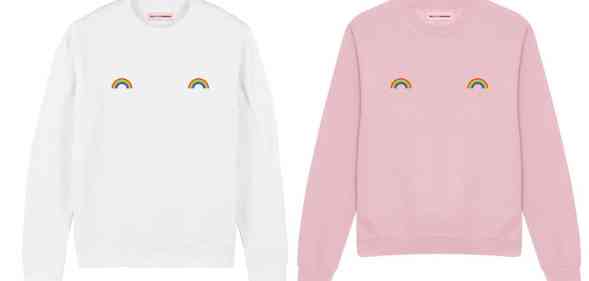 The rainbow nipple sweatshirt for Pride 2021 is available in four colours. (The Spark Company)