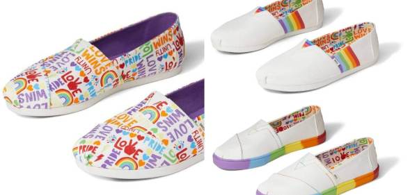 TOMS has released its Pride collection in support of grassroot LGBT+ organisations. (TOMS)