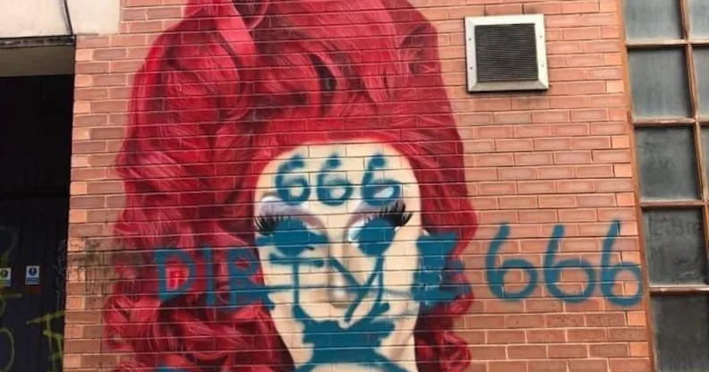 mural in Manchester gay village were defaced with homophobic graffiti