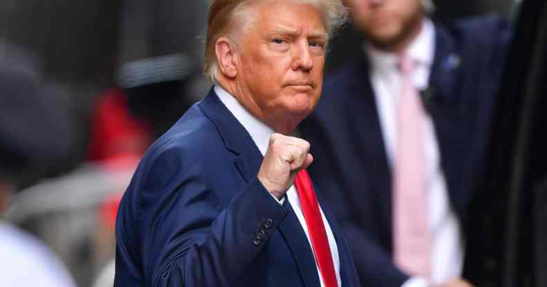 Former U.S. President Donald Trump leaves Trump Tower in Manhattan on May 18, 2021 in New York City