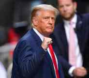 Former U.S. President Donald Trump leaves Trump Tower in Manhattan on May 18, 2021 in New York City