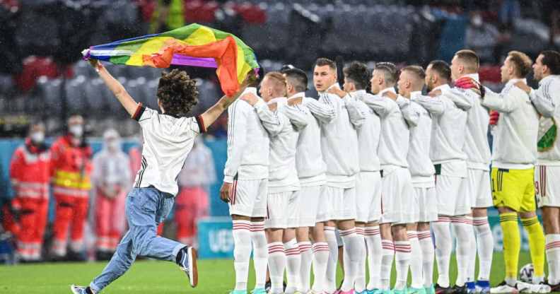 Germany v Hungary Pride flag