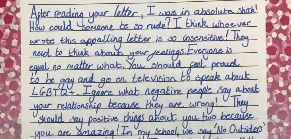 Homophobic letter Mr Preece