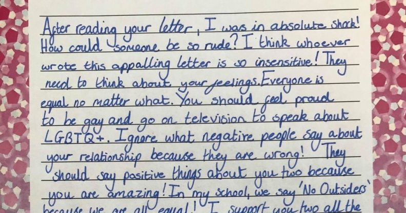 Homophobic letter Mr Preece