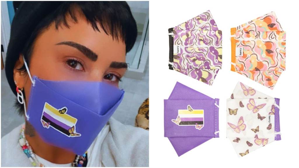 Demi Lovato has teamed up with Henry Mask to create four non-binary themed face masks. (Instgaram/Henry Mask)