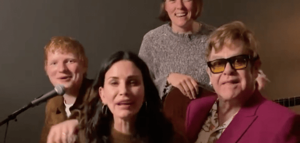 Elton John, Courteney Cox, Brandi Carlile and Ed Sheeran