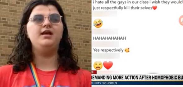 LGBT student Maleena Vanderburg homophobic messages Snapchat