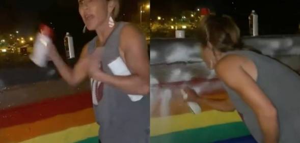 white woman homophobic racist LGBT Pride Month artwork