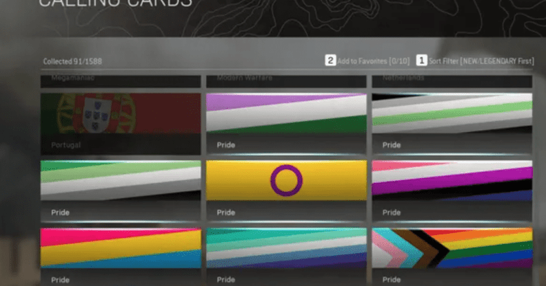 The Pride flags in Call of Duty
