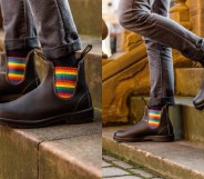 Blundstone boots with rainbow gore